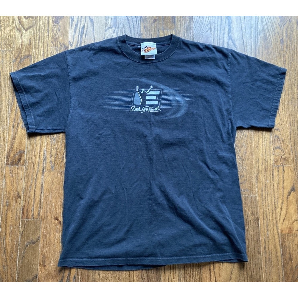 Vintage Y2K Dale Earnhardt NASCAR T Shirt Mens Size Large Black Double Sided